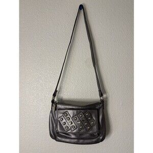 Sienna Ricchi Metalic Gray Studd Handbag Shoulder Bag W/O Charm Great Condition